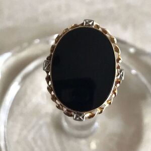 10k Real solid gold ONYX stone​​ Ring